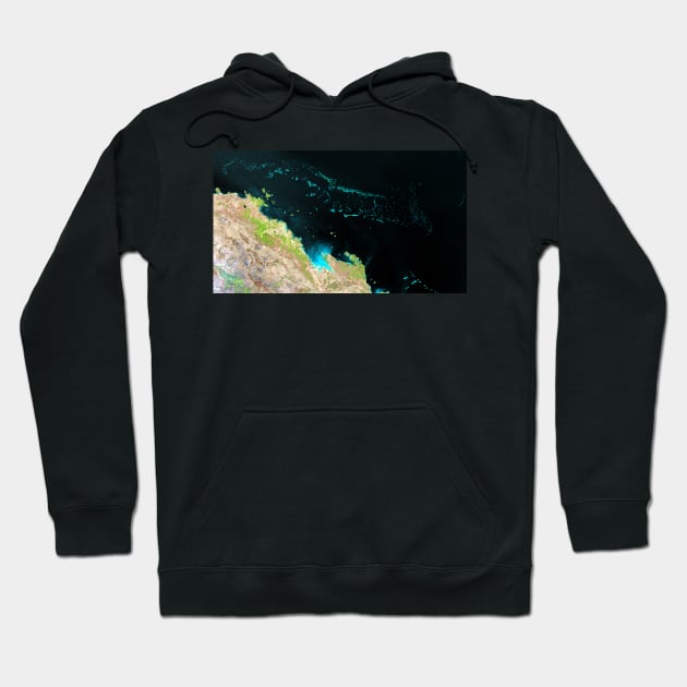 Great Barrier Reef Australia Satellite Photograph Hoodie by pdpress